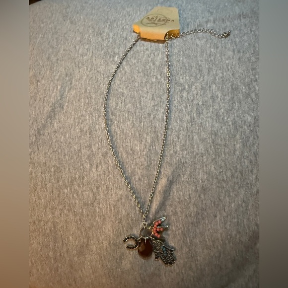 Arizona Jean Company Silver Necklace With Pink Charms
